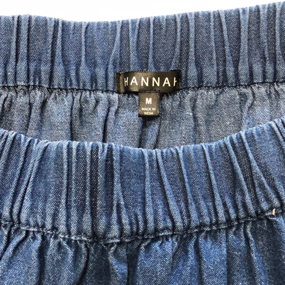 Hannah Denim Stretch Waist w/Embroidered Fringes - Picture 2 of 7